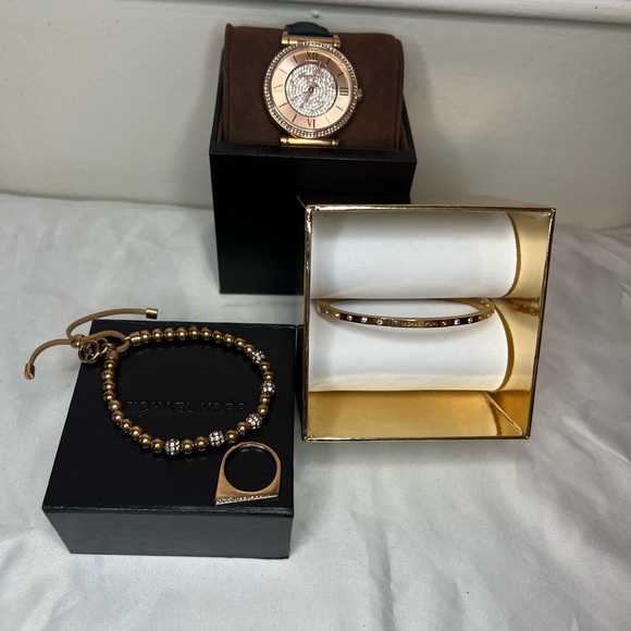 Michael Kors Watch, Bracelets, and Ring Set!